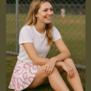 Sporty Baseball Pattern Mini Skort A league of her own Xs nwot golf pickleball